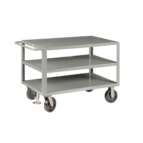 Little Giant Utility Cart, 12 ga. Steel, 5000 lb Load Capacity, 3 Shelves, 54" L, 30" W 3GH-3048-8PHKFL - main